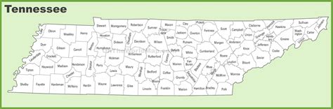 Map Of Tennessee Printable