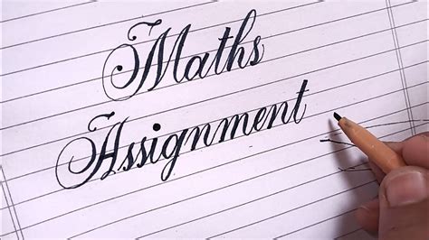 maths project written in calligraphy, Beautiful english handwriting. Maths handwriting