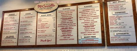 mcconnells ice cream menu