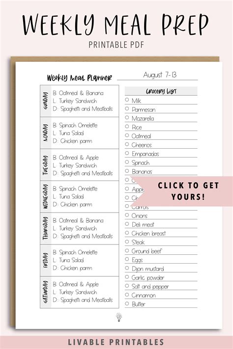 Meal Prep Planner Printable