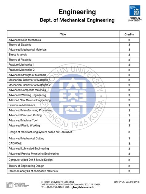Mechanical Engineering Unr Course Catalog