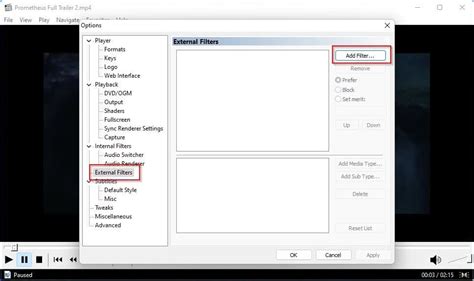 media player classic lav splitter source, Media player classic black edition (mpc be) + external lav filters. Media player classic be v1.5