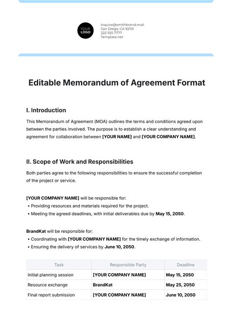 Memorandum Template Sample