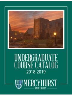 Mercyhurst Course Catalog