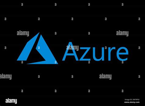 microsoft azure dark background logo, Microsoft azure, logo, black background stock photo