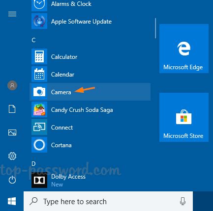 microsoft camera app start menu, Uw webcam testen en gebruiken in windows 10, met de camera-app
