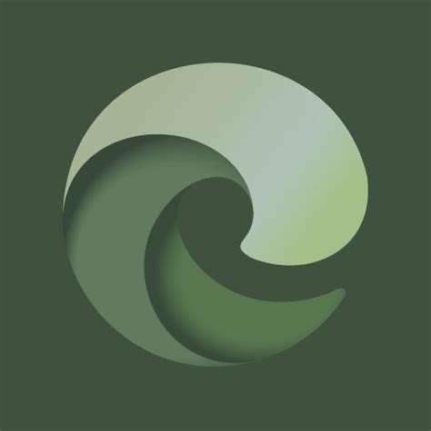 microsoft edge icon cute green, Microsoft edge browser iphone icon moss green forest green