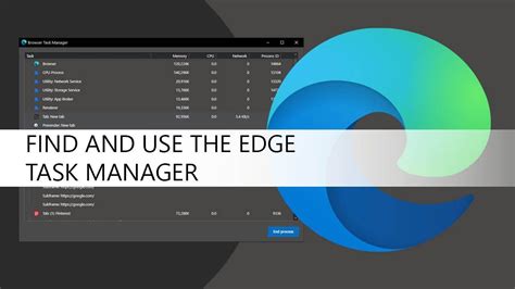 microsoft edge on task manager, How to use microsoft edge s task manager in windows 10