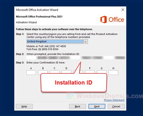 microsoft installation id activation, Show installation id for activation windows 7/8/10