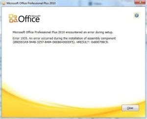 microsoft office 2010 error 1935 windows 11, Descubrir 92+ imagen error 1935 en office