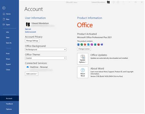 microsoft office 2021 interface, Office 2021 interface