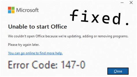 microsoft office error code 147-0, Arriba 64+ imagen error 0 1018 office