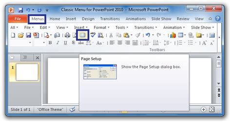 microsoft powerpoint page setup, Setup powerpoint where 2010 microsoft 2007 toolbar menu button get ppt click dialog figure toolbars. Where is page setup in microsoft powerpoint 2007, 2010, 2013, 2016