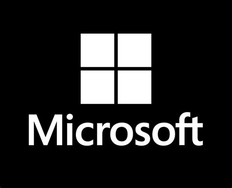 microsoft white logo black background, Microsoft software brand logo symbol with name white design vector