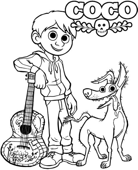 miguel coco coloring pages, Coco miguel guitar playing pages coloring disney drawings color drawing pages2color movie rivera pixar cartoon print his printable silhouette pdf