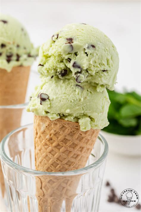 mint chocolate chip ice cream cone