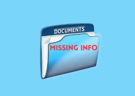 missing info in a file, Missing files