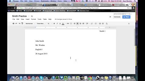 mla format google drive, How to write in mla format in google docs