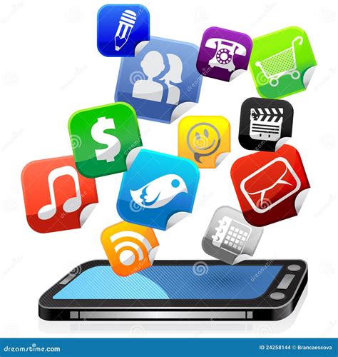 mobile phone app cartoon, Mobile apps cartoon vector