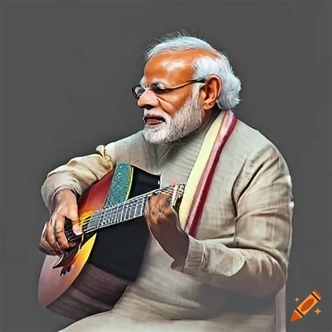 modi ji playing guitar, Modi ji playing guitar on craiyon