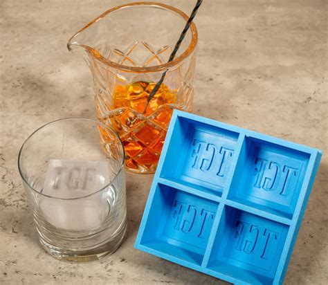 monogrammed ice cube mold