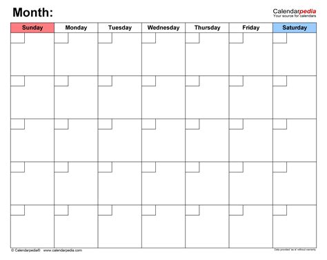 Monthly Plan Template Excel