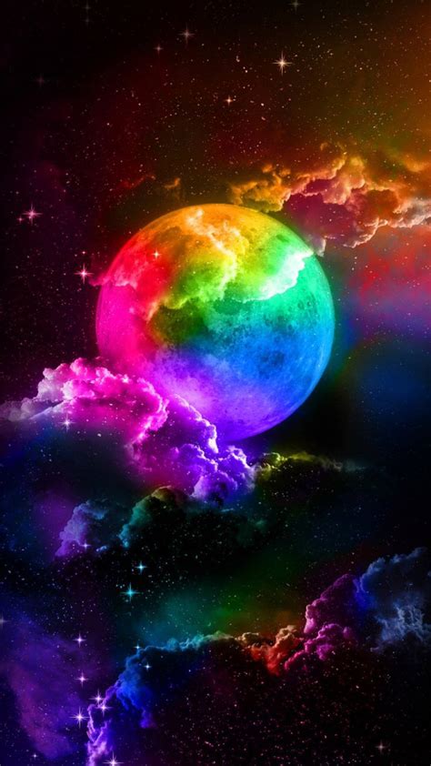 moon rainbow galaxy background, [100+] rainbow galaxy backgrounds