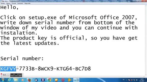 ms office 2007 setup product key, 