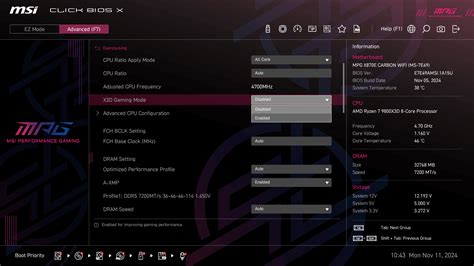 msi bios gaming mode, 5900x on b450 gaming pro carbon low all core clock