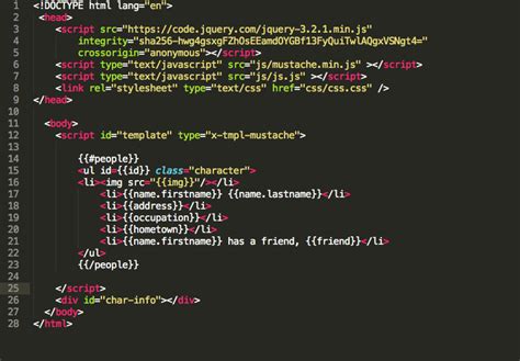Mustache Template Js