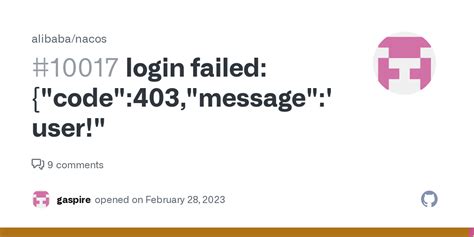 nacos code :403 message : unknown user, Login failed: {
