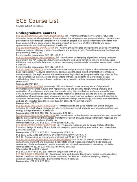 Ncsu Ece Course Catalog