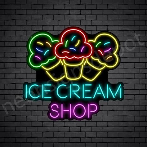 neon ice cream sign
