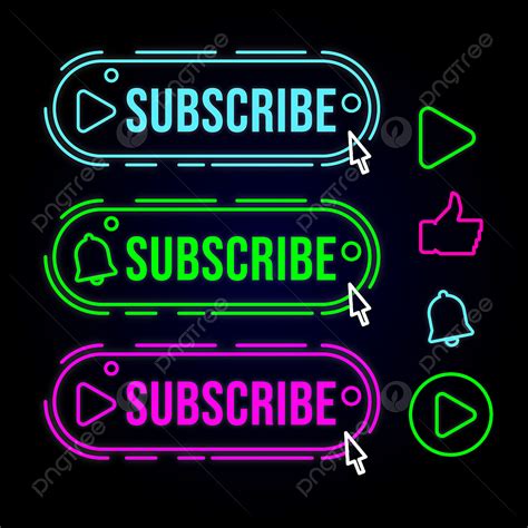 neon youtube subscribe button, Stock animation