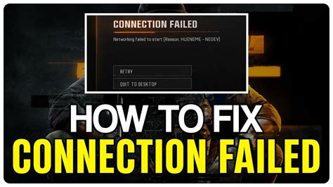 networking failed to start, Fix connection failed. networking is offline [reason: hueneme. Call of duty warzone 2.0: how to fix the 'connection failed' error