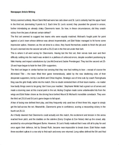 newspaper article example pdf, Free 8+ newspaper article samples in pdf, word, psd. Newspaper article template word microsoft pdf samples business