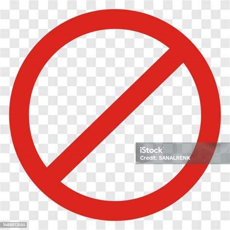 no sign red logo, Red no sign isolated on transparent background vector image