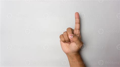 number 1 hand sign, Premium photo