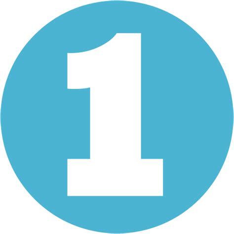 number 1 in a blue and white circle, Blue, number, one, circle, circular, round, 1 icon
