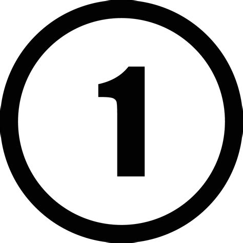 number 1 in circle white, Circle white number clip art, png, 1024x1024px, white, area, black and