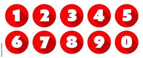 number 1 to 10 in red circle, Circle red number illustration preview. Red circle number stock illustration. illustration of print