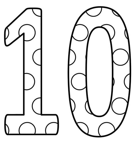 number 10 coloring pages printable, Ten coloring pages