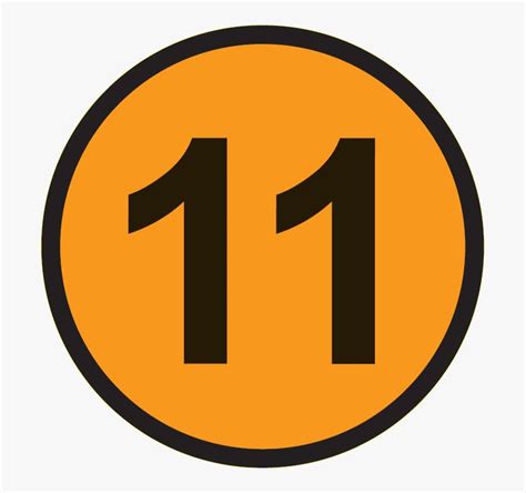 number 11 in a circle with clear background, Number 11 clip art