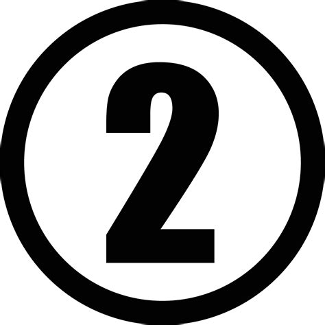 number 2 icon white circle, Number, circle, two icon