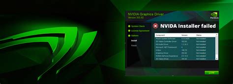 nvidia graphics driver system check failed, Nvidia graphics driver install failed