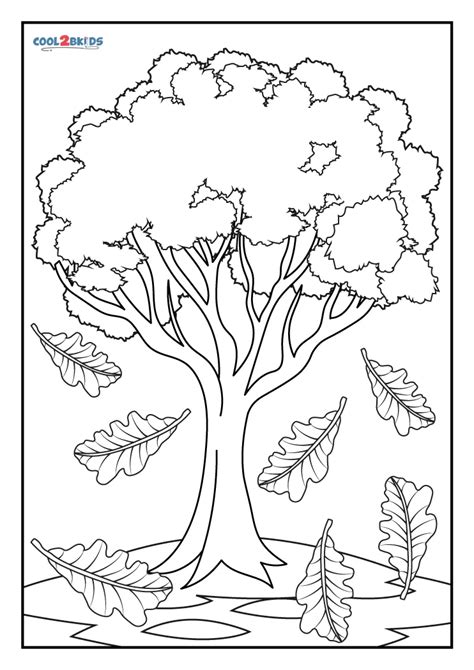oak tree coloring page, Oak tree coloring page. free nature coloring page