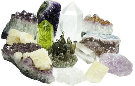 olika kristaller