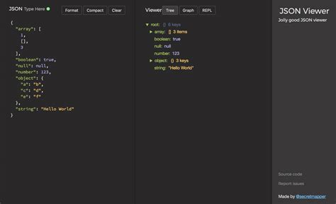 online json file viewer, React component json viewer. Json formatter parse