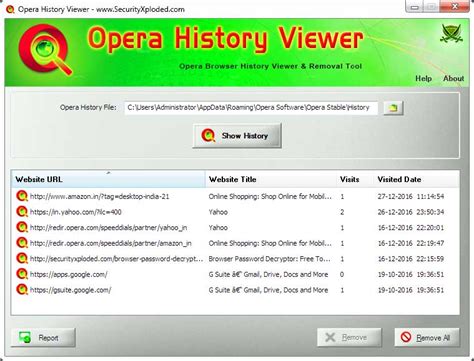 opera browser history viewer, Old versions of opera browser