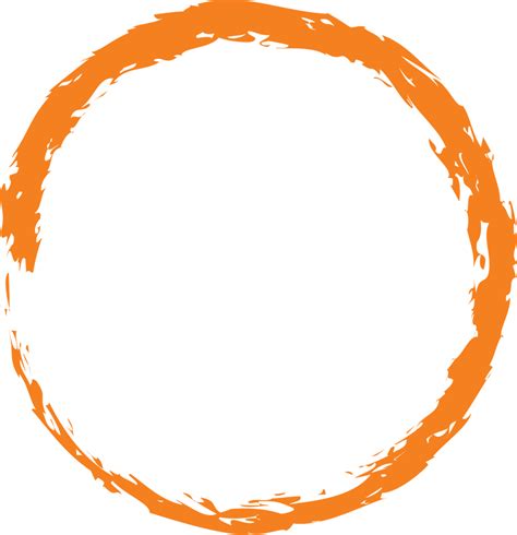 orange paint brush circle, Premium vector